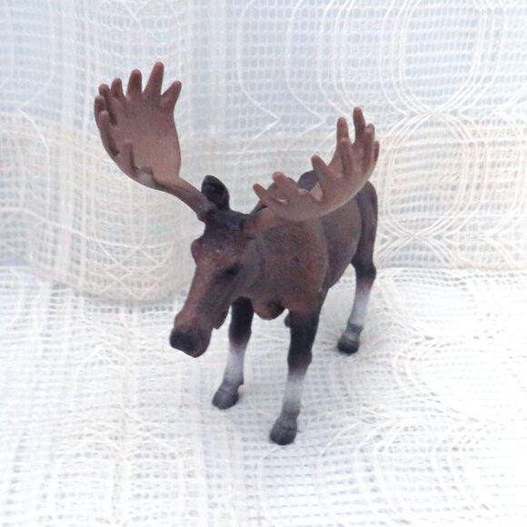 MOJO Bull Moose w/ Antlers Plastic Animal Wildlife Figure 2013 Toy Collectible - Picture 4 of 8